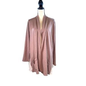 Logo Lounge by Lori Goldstein Cascade Front Cardigan 3X
